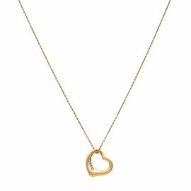 True Tiffany & Co 18K Rose Gold Elsa Peretti Open Heart Pendant 0.02cts