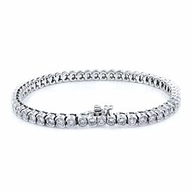 Rachel Koen 18K White Gold Bezel Set Round Diamond Bracelet 4.93cts