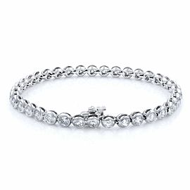 Rachel Koen 14K White Gold Bezel Set Diamond Bracelet 5.50cts