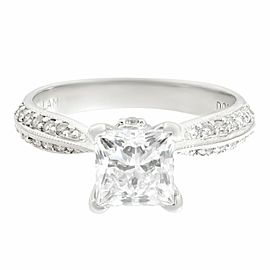 Rachel Koen 14K White Gold Diamond Princess Cut Bridal Ring Set 1.33ct SZ 6