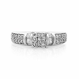 Rachel Koen 14K White Gold Diamond Engagement Ring 0.55cts Size 6