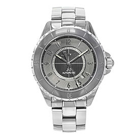 Chanel J12 Chromatic Gray Arabic Dial Ceramic Steel Automatic Unisex Watch H2934