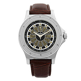 King Master Staineless Steel Genuine Diamonds Quartz Mens Watch