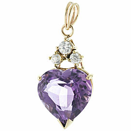 True Heart Amethyst 14K Yellow Gold Ladies Pendant