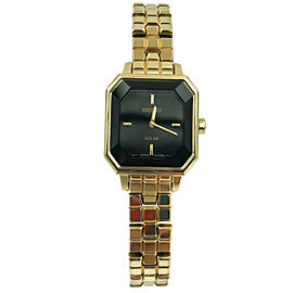 Seiko Dress Solar Gold Tone Steel Black Dial Quartz Ladies Watch SUP196