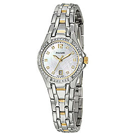 Pulsar Crystal Steel Mother Of Pearl Dial Women's Quartz Watch PXT915