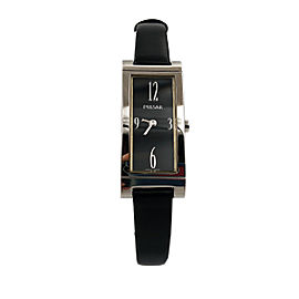 Pulsar Steel Black Arabic Rectangle Dial Quartz Ladies Watch PEG359