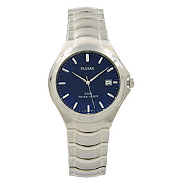 Pulsar Stainless Steel Blue Dial Quartz Mens Watch PG8071X