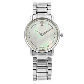 Movado TC Museum Steel MOP Dial Diamond Quartz Ladies Watch 0606691