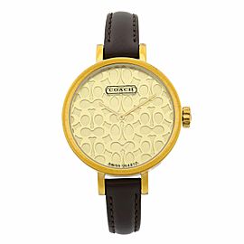 Coach Miranda signature Dial Gold Tone Steel Leather Ladies Watch 14501068