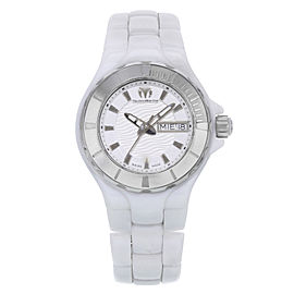 Technomarine Cruise White Dial Ceramic Day Date Steel Ladies Watch 110022C