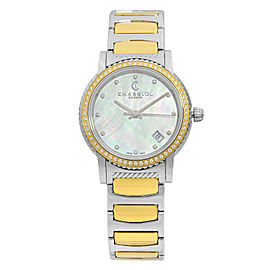 Charriol Parisii 0.40cttw Diamond Steel MOP Dial Ladies Watch P33SY2D.921.001