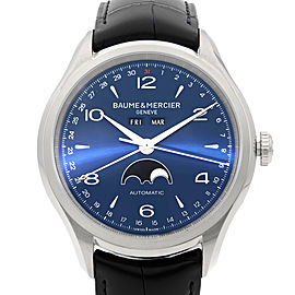 Baume et Mercier Clifton Moonphase Day Date Steel Automatic Mens Watch MOA10057