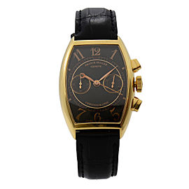 Franck Muller Casablanca 18K Yellow Gold Black Dial Hand Wound Men Watch 5850 CC