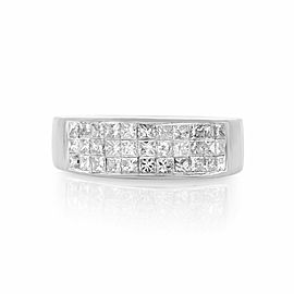 Rachel Koen 14K White Gold 1.00cttw Princess Cut Diamond Band Sz7.5