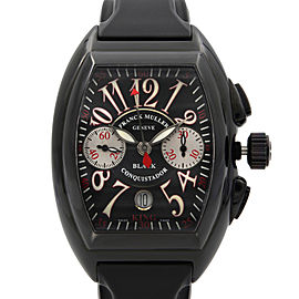 Frank Muller Conquistador PVD Steel Rubber Black Dial Mens Watch 8005 K CC NR