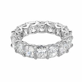 Rachel Koen Platinum Cushion Cut Diamond Eternity Band 9.99cttw Size 5.5