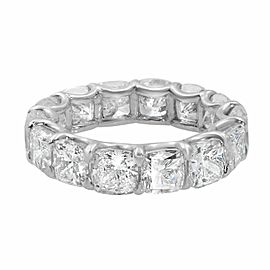 Rachel Koen Platinum Cushion Diamond Eternity Band 8.34cttw Size 6