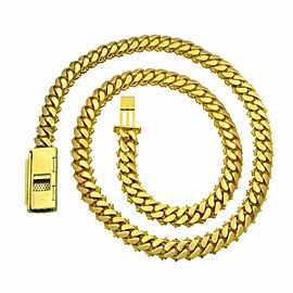 14K Yellow Gold Cuban Link Pave Diamonds Unisex Necklace 15.66cttw