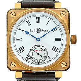 Bell & Ross Instrument De Marine Bronze Wood Manual Wind Watch BR01-CM-203