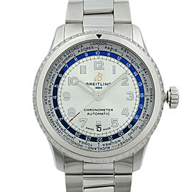 Breitling Navitimer 8 Unitime Steel Silver Dial Watch AB3521U01/G1A1-188A