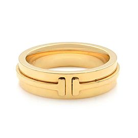 True 18K Yellow Gold T Wide Unisex Ring Size 9