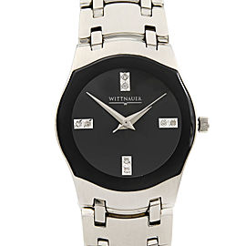 Wittnauer Montserrat Steel BlacK Dial Quartz Ladies Watch 10P02