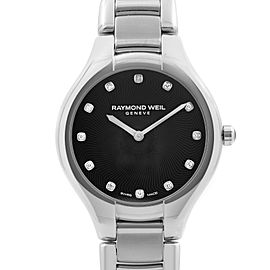 Raymond Weil Noemia Steel Black Diamonds Dial Quartz Ladies Watch 5132-ST-20081