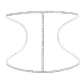 True 18K White Gold Diamond Bangle Bracelet 0.70cttw