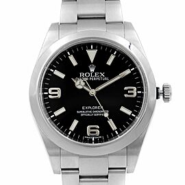 Rolex Explorer I 39mm Steel Black Dial Automatic Mens Watch