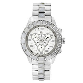 Dior Christal 39mm Stainless Steel Diamond White Dial Quartz Watch CD114311M001