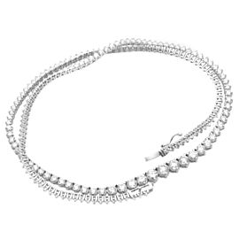 Rachel Koen 14K White Gold Graduated Round Cut Diamond Tennis Necklace 10.00cttw