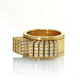 Cartier 18K Yellow Gold Fan Pallets Diamond Ring 4.50cttw Size 56