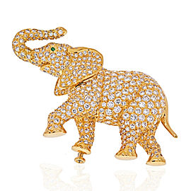 Cartier Vintage 18k Yellow Gold Diamond Elephant Brooch 1.50Cttw