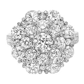 Rachel Koen Platinum Cluster Diamond Cocktail Ring 6.20Cttw Size 6