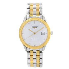 Longines Flagship Steel Gold White Diamond Dial Automatic Watch L4.874.3.27.7