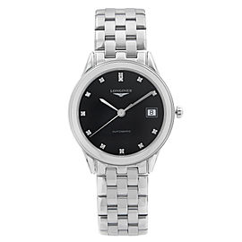 Longines Flagship Steel Black Diamond Dial Automatic Mens Watch L4.774.4.57.6