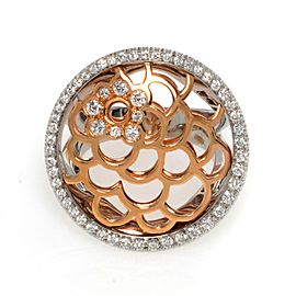 Luca Carati 18K White & Rose Gold Diamond Cocktail Ring 1.33Cttw Size 6.5