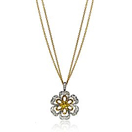 Luca Carati 18K Yellow & White Gold Diamond Sapphires Pendant Necklace 0.66Cttw