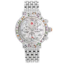 Michele Extreme Fleur Diamond Steel MOP Dial Ladies Quratz Watch MW04A13