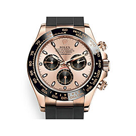 Rolex Cosmograph Daytona 40mm 18K Gold Index Pink Black Dial Watch