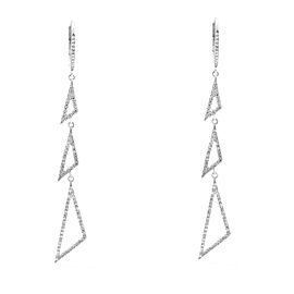 Rachel Koen 18K White Gold Diamond Drop Earrings 0.45Cttw