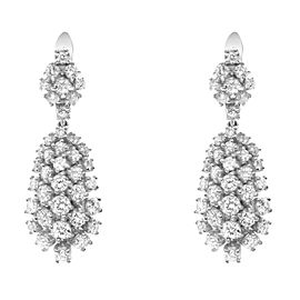 Rachel Koen 14K White Gold Diamond Drop Earrings 4.32Cttw