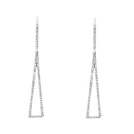 Rachel Koen 14K White Gold Diamond Drop Earrings 0.38Cttw