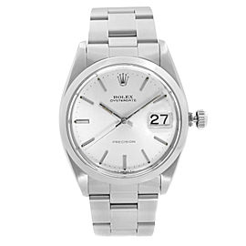 Rolex Oysterdate Precision 34mm Steel Silver Dial Manual Wind Mens Watch