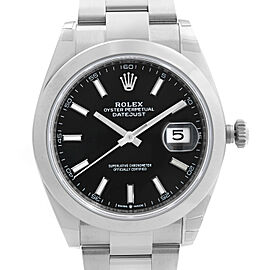 Rolex Datejust 41mm Oyster Band Steel Black Dial Mens Automatic Watch