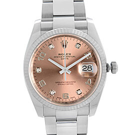 Rolex Oyster Perpetual Date 34mm Steel Salmon Dial Automatic Watch