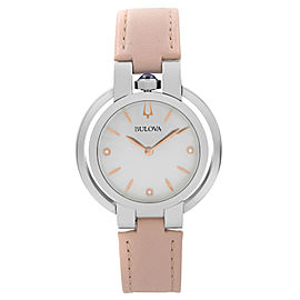 Bulova Rubaiyat Diamond Accent Steel Pink Strap Quartz Ladies Watch 96P197