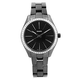 Rado Hyperchrome Ceramic Diamond Bezel Black Dial Quartz Ladies Watch R32312152