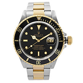 Rolex Submariner 40mm 18K Yellow Gold Steel Black Dial Automatic Men Watch